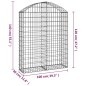vidaXL Cesta gaviones forma arco hierro galvanizado 100x30x120/140 cm vidaXL Cesta gaviones forma arco hierro galvanizado 100x30x120/140 cm