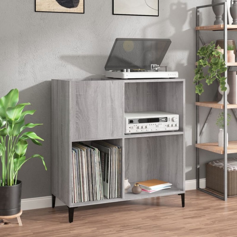 vidaXL Mueble discos madera contrachapada gris Sonoma 84,5x38x89 cm vidaXL Mueble discos madera contrachapada gris Sonoma 84,5x38x89 cm