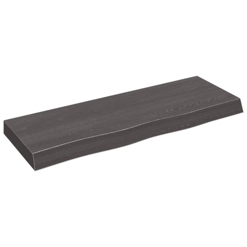 vidaXL Estante pared madera roble tratada marrón oscuro 80x30x(2-6) cm vidaXL Estante pared madera roble tratada marrón oscuro 80x30x(2-6) cm