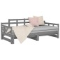 vidaXL Sofá cama extraíble madera maciza de pino gris 2x(80x200) cm vidaXL Sofá cama extraíble madera maciza de pino gris 2x(80x200) cm
