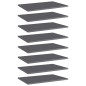 vidaXL Estante estantería 8 uds contrachapada gris brillo 60x40x1,5 cm