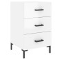vidaXL Mesita de noche madera de ingeniería blanco brillo 40x40x66 cm vidaXL Mesita de noche madera de ingeniería blanco brillo 40x40x66 cm