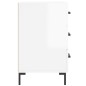 vidaXL Mesita de noche madera de ingeniería blanco brillo 40x40x66 cm vidaXL Mesita de noche madera de ingeniería blanco brillo 40x40x66 cm