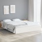 vidaXL Estructura de cama madera maciza blanca 135x190 cm