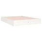 vidaXL Estructura de cama madera maciza blanca 135x190 cm