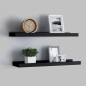 vidaXL Repisa para marcos de fotos 2 uds MDF negro 60x9x3 cm vidaXL Repisa para marcos de fotos 2 uds MDF negro 60x9x3 cm