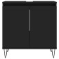 vidaXL Set de muebles de baño 3 piezas madera contrachapada negro
