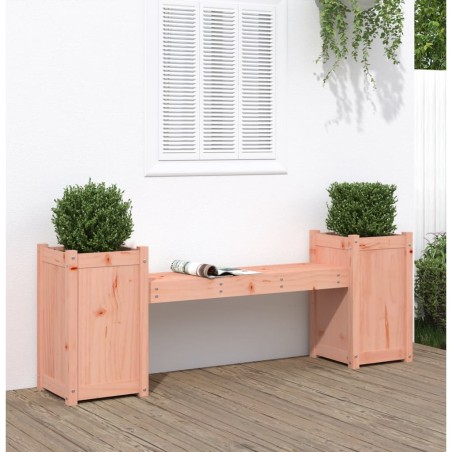vidaXL Banco con jardineras madera maciza de abeto Douglas 180x36x63cm