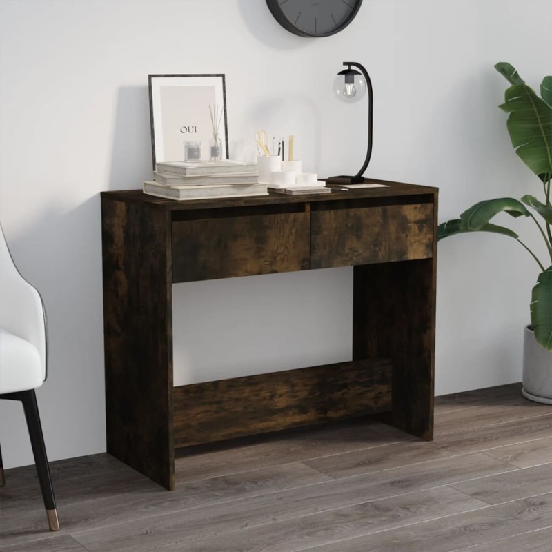 vidaXL Mesa consola madera de ingeniería roble ahumado 89x41x76,5 cm vidaXL Mesa consola madera de ingeniería roble ahumado 89x41x76,5 cm