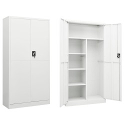 vidaXL Armario de taquilla de acero blanco 90x40x180 cm