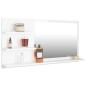 vidaXL Espejo de baño madera contrachapada blanco brillo 90x10,5x45 cm vidaXL Espejo de baño madera contrachapada blanco brillo 90x10,5x45 cm