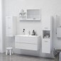 vidaXL Espejo de baño madera contrachapada blanco brillo 90x10,5x45 cm vidaXL Espejo de baño madera contrachapada blanco brillo 90x10,5x45 cm