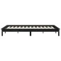 vidaXL Estructura de cama de madera maciza negra 180x200 cm