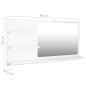 vidaXL Espejo de baño madera contrachapada blanco brillo 90x10,5x45 cm vidaXL Espejo de baño madera contrachapada blanco brillo 90x10,5x45 cm