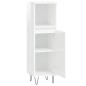 vidaXL Armario de baño madera contrachapada blanco brillo 30x30x100 cm vidaXL Armario de baño madera contrachapada blanco brillo 30x30x100 cm