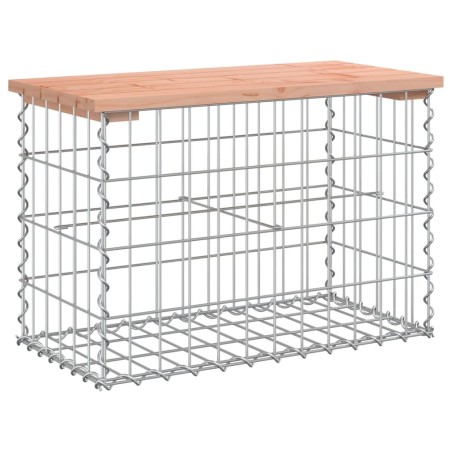 vidaXL Banco jardín diseño gaviones madera abeto Douglas 63x31,5x42 cm