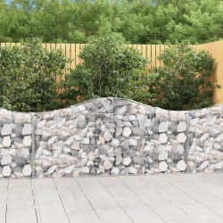 vidaXL Cestas de gaviones 5 uds forma de arco hierro 200x30x80/100 cm