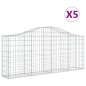 vidaXL Cestas de gaviones 5 uds forma de arco hierro 200x30x80/100 cm vidaXL Cestas de gaviones 5 uds forma de arco hierro 200x30x80/100 cm