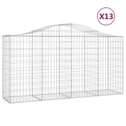 vidaXL Cestas de gaviones 13 uds forma arco hierro 200x50x100/120 cm