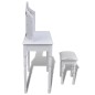 vidaXL Tocador con espejo 3 en 1 taburete y 2 cajones blanco vidaXL Tocador con espejo 3 en 1 taburete y 2 cajones blanco