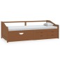 vidaXL Sofá cama 3 plazas cajones pino macizo marrón miel 90x200 cm vidaXL Sofá cama 3 plazas cajones pino macizo marrón miel 90x200 cm