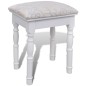 vidaXL Tocador con espejo 3 en 1 taburete y 2 cajones blanco vidaXL Tocador con espejo 3 en 1 taburete y 2 cajones blanco
