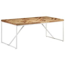 vidaXL Mesa de comedor de madera maciza de acacia y mango 180x90x76 cm