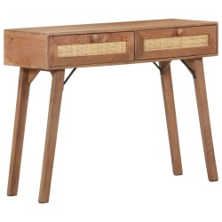 vidaXL Mesa consola de madera maciza de mango 100x35x76 cm