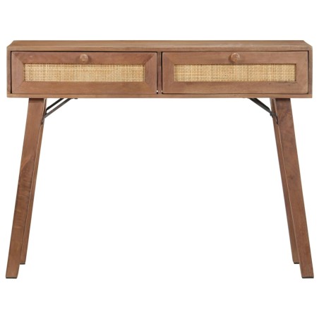 vidaXL Mesa consola de madera maciza de mango 100x35x76 cm