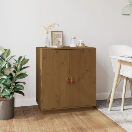 vidaXL Aparador de madera maciza de pino marrón miel 65,5x40x75 cm