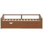 vidaXL Sofá cama 3 plazas cajones pino macizo marrón miel 90x200 cm vidaXL Sofá cama 3 plazas cajones pino macizo marrón miel 90x200 cm