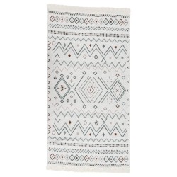 vidaXL Alfombra de algodón beige y azul 80x150 cm 