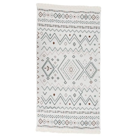 vidaXL Alfombra de algodón beige y azul 80x150 cm 