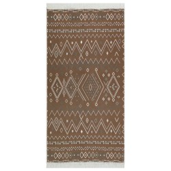 vidaXL Alfombra de algodón beige y azul 80x150 cm 