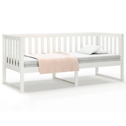vidaXL Sofá cama madera maciza de pino blanco 75x190 cm