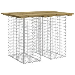 vidaXL Banco jardín diseño gaviones madera pino impregnada 100x70x72cm