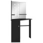 vidaXL Tocador de esquina con LED negro 111x54x141,5 cm vidaXL Tocador de esquina con LED negro 111x54x141,5 cm