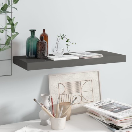 vidaXL Estante flotante de pared MDF gris brillo 60x23,5x3,8 cm