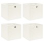 vidaXL Cajas de almacenaje 4 uds tela blanco 32x32x32 cm vidaXL Cajas de almacenaje 4 uds tela blanco 32x32x32 cm