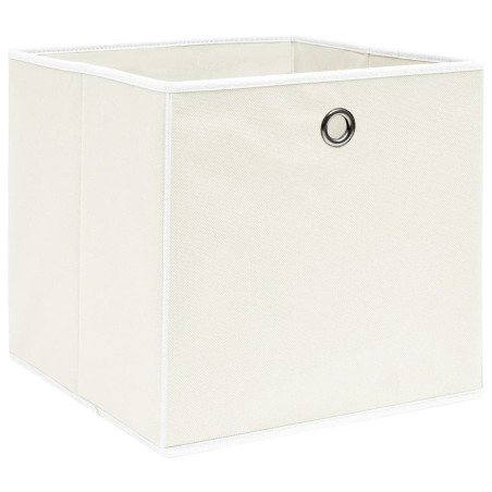 vidaXL Cajas de almacenaje 4 uds tela blanco 32x32x32 cm