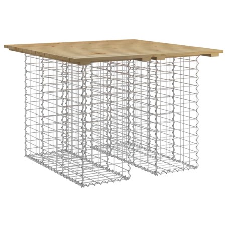 vidaXL Banco jardín cesta gaviones madera pino impregnada 100x102x72cm