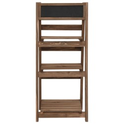 vidaXL Soporte para plantas de 3 niveles y pizarra madera maciza abeto 