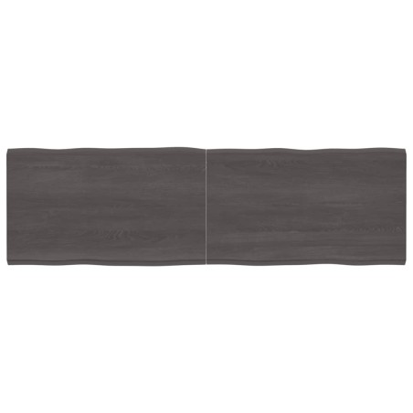 vidaXL Tablero mesa madera tratada borde vivo marrón 200x60x(2-4) cm
