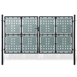 vidaXL Puerta de valla de jardín negra 300x250 cm