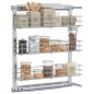 vidaXL Cesta de cocina extraíble 3 niveles plateada 47x15,5x55,5 cm vidaXL Cesta de cocina extraíble 3 niveles plateada 47x15,5x55,5 cm