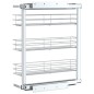 vidaXL Cesta de cocina extraíble 3 niveles plateada 47x15,5x55,5 cm vidaXL Cesta de cocina extraíble 3 niveles plateada 47x15,5x55,5 cm