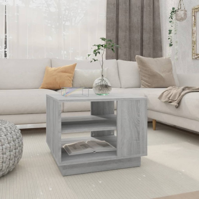 vidaXL Mesa de centro madera de ingeniería gris Sonoma 55x55x43 cm vidaXL Mesa de centro madera de ingeniería gris Sonoma 55x55x43 cm
