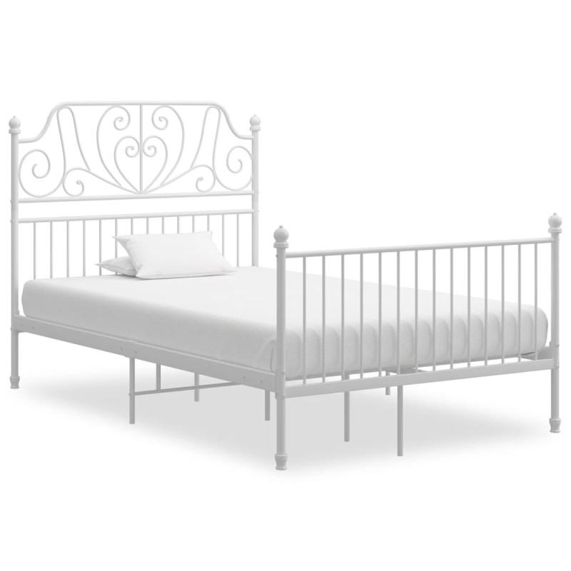 vidaXL Estructura de cama de metal blanco 120x200 cm vidaXL Estructura de cama de metal blanco 120x200 cm