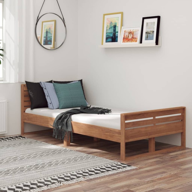 vidaXL Estructura de cama de madera maciza de teca 100x200 cm vidaXL Estructura de cama de madera maciza de teca 100x200 cm