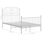 vidaXL Estructura de cama de metal blanco 120x200 cm vidaXL Estructura de cama de metal blanco 120x200 cm